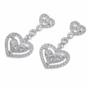 Earrings - Sincere, 3 hearts white