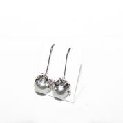 Earrings - light grey pearls