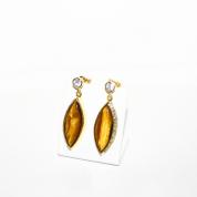 Earrings - tigereye, golden