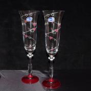 Flute glasses - Angela (with hearts) 190ml.