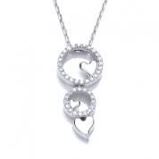Necklace - 3 hearts, white