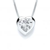 Necklace - heart, white