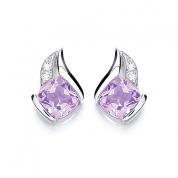 Earrings - amethyst, purple