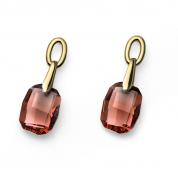 earrings - Touch, red golden