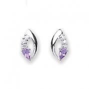 Earrings - Leaves, amethyst, violet