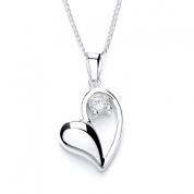 Necklace - heart, white