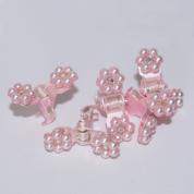 Hair clip - small pearl flower, pink