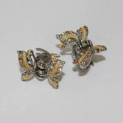 Hair clip - small butterfly yellow / topaz