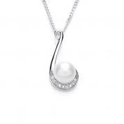 Necklace - design pearl, silver