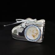 Picture frame - baby shoe, blue