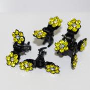  Hair clip - small flower, yellow / black