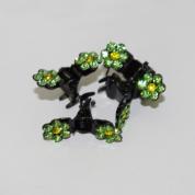  Hair clip - small flower, green / black