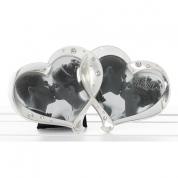  Picture frame - 2 hearts, silvery