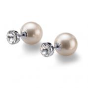  Earrings - Twice, pearls, rhodium