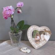  Picture frame - Heart, white / beige