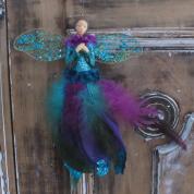 Christmas decoration - Fairy with feathers, purple