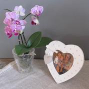  Picture frame - Heart, (white with beige hearts)