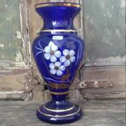  Vase 25,5cm. blue with gold