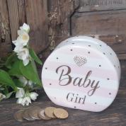  Money Box - Mad Dots Baby Girl (white, pink, gold)