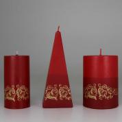 Candles for Valentine's day - red, gold hearts