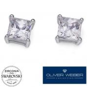  Earrings - Catch, Silver with Swarovski CZ