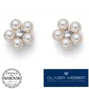 Earrings - Flower, pearl