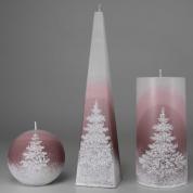  Cвеча - Рождественская елка, розовые