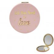  Compact Mirror - All you need is love (pink)