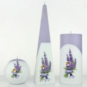  Свечи - лаванда с пчелой (Фиолетовый)