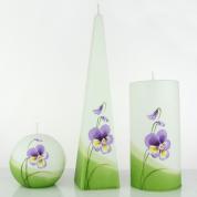  Candles - Pansy (violet, green)