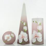  Kynttilät - Orkidea (valkoinen, vaaleanpunainen)