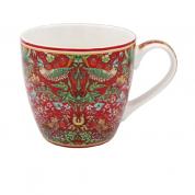  Breakfast Mug - William Morris, Strawberry Thief, red