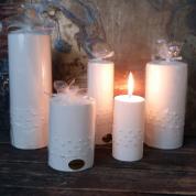  Candles white with pearls