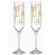  Flute glasses - Umma 200ml. Art Deco (golden)