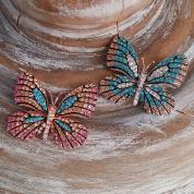  Brooch - Butterfly (blue, silver) or (pink, golden)