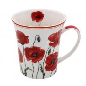 Porcelain mug - Poppy, red