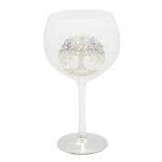  Gin, cocktail or wine glass - Tree of life (white, silver)