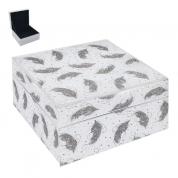  Jewelry box - Silver, sparkling feathers