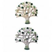 Rintaneula - Elämänpuu vihreä (hopea tai kulta)