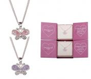  Necklace - Butterfly (pink or violet)
