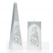  Candle - snowy house (white)