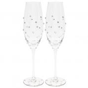  Flute glasses for Wedding - Diamond with crystals.