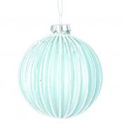  Christmas decoration - Sparkly Glass Bauble 8cm. (light green / mint)