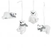  Christmas decoration - happy polar bear cubs (white) MIX 4