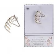  Brooch - Horse (golden, silver) with CZ