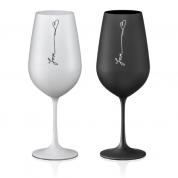 Wine glasses, cocktail glasses - Love (black, white) 550ml.
