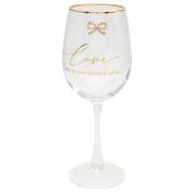  Wineglass - Love you to the moon and back, with crystals