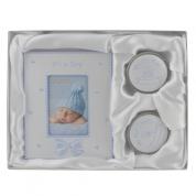  Gift set - Photo frame and boxes for my first tooth and my first curl (blue)