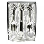  Kids' cutlery set - spoon, fork, knife animals (silver plated)