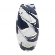  Стеклянная ваза - Liquorice (черно, белый) 30 см.